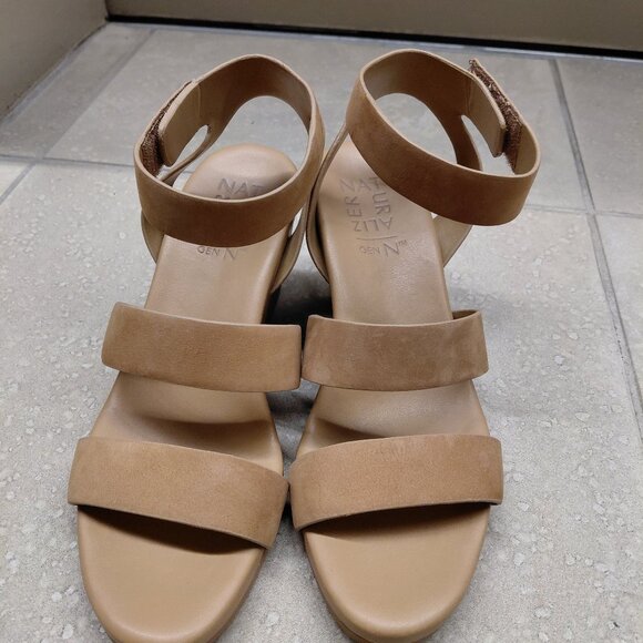 Naturalizer Wedge Sandals (Color: Cookie Dough Faux Leather) - Picture 1 of 3